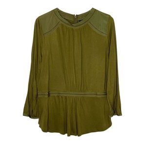 Banana Republic Mixed Material Long Sleeve Top Sz XL NWT